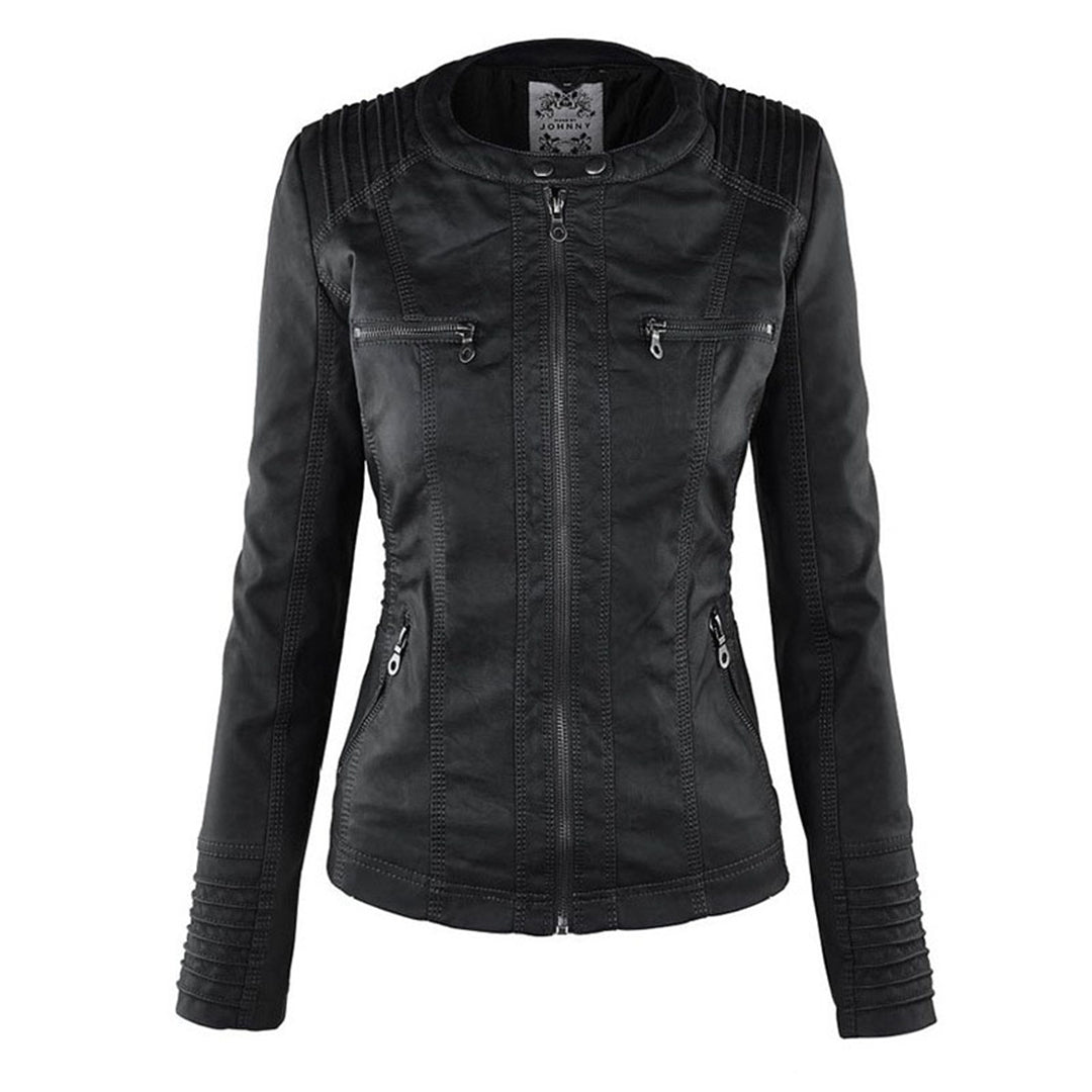 Kamila - La Chaqueta de Cuero con Capucha