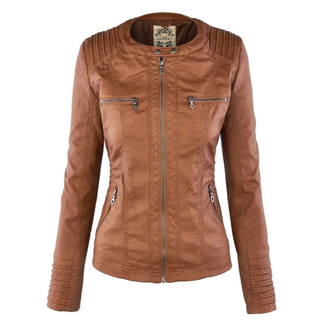 Kamila - La Chaqueta de Cuero con Capucha