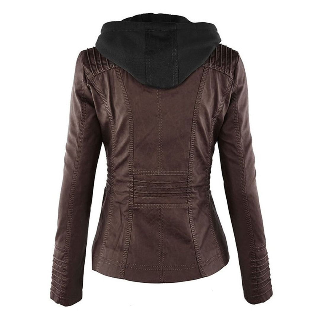 Kamila - La Chaqueta de Cuero con Capucha