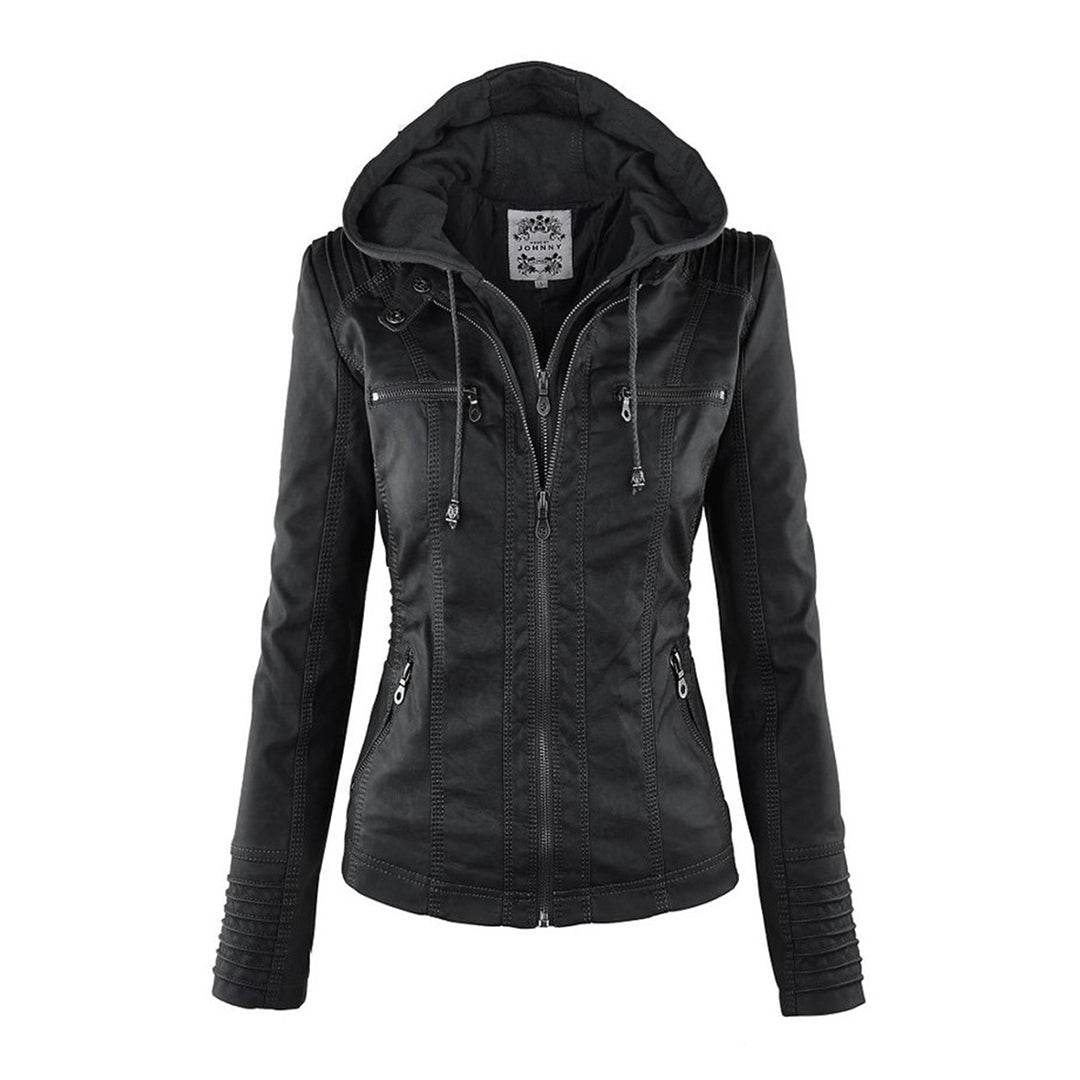 Kamila - La Chaqueta de Cuero con Capucha