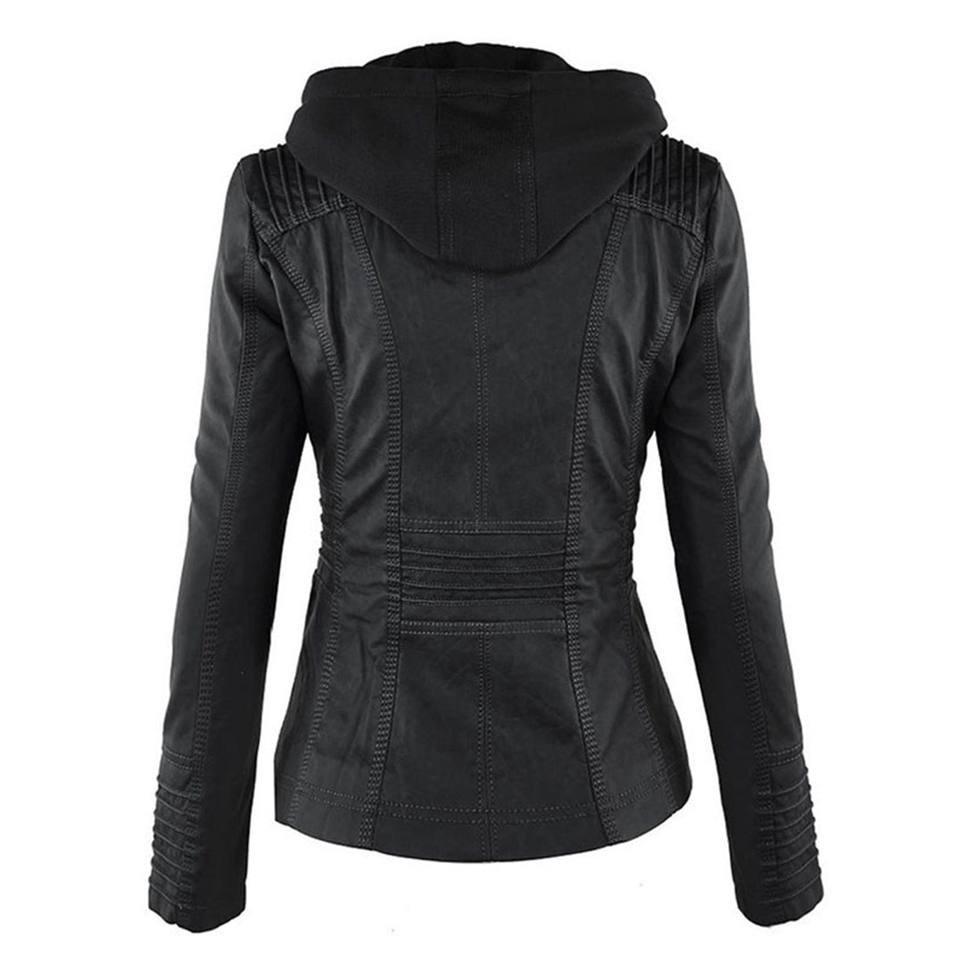 Kamila - La Chaqueta de Cuero con Capucha
