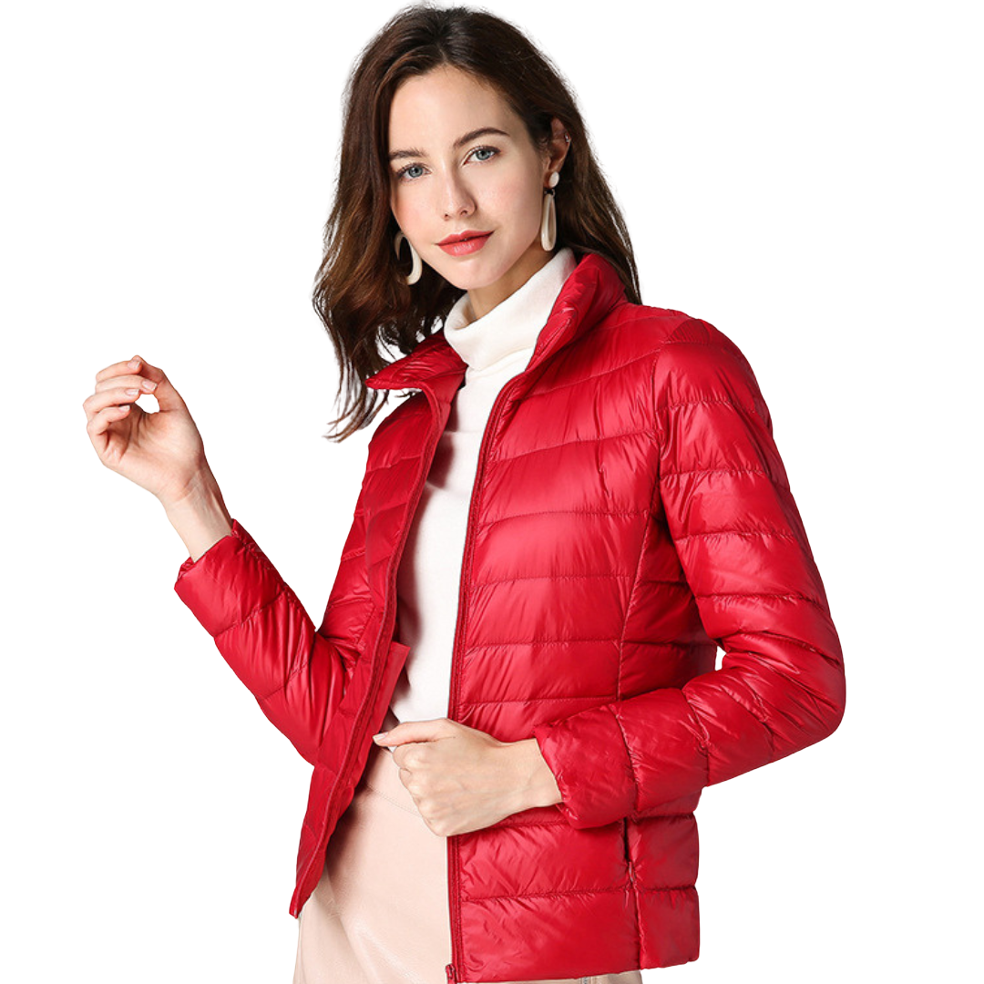 Maribel - La Chaqueta Impermeable de Plumón Blanca