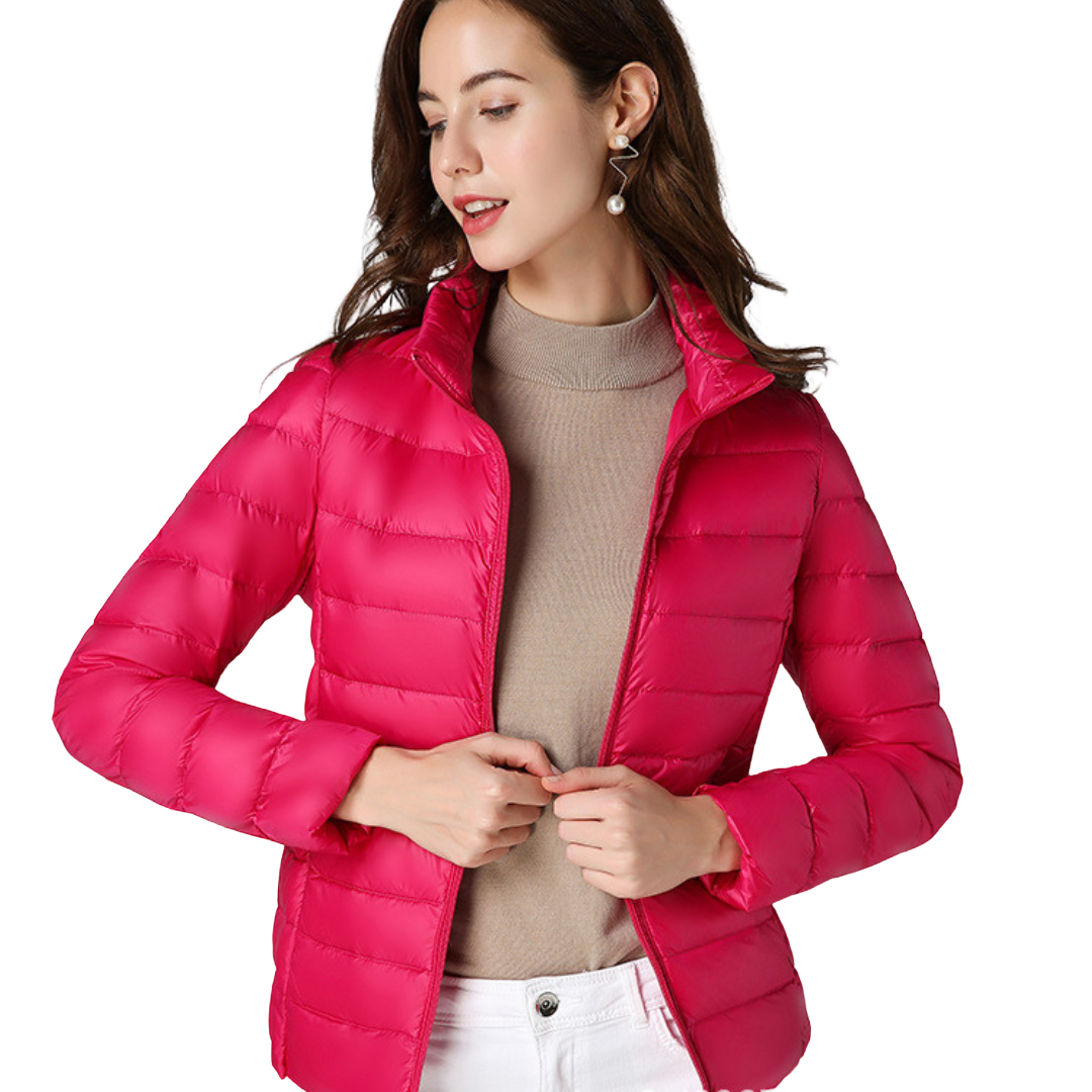 Maribel - La Chaqueta Impermeable de Plumón Blanca