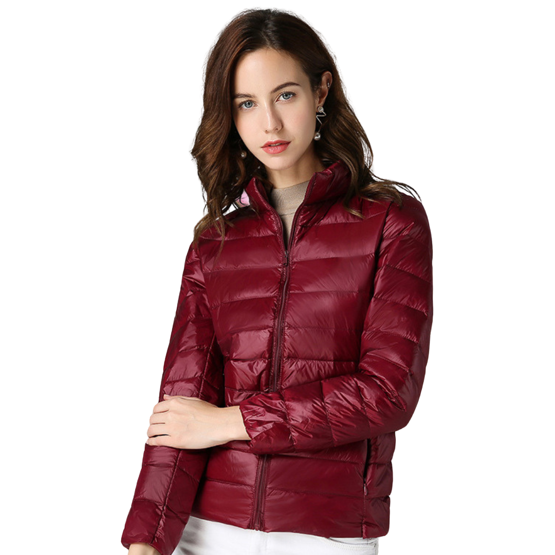 Maribel - La Chaqueta Impermeable de Plumón Blanca