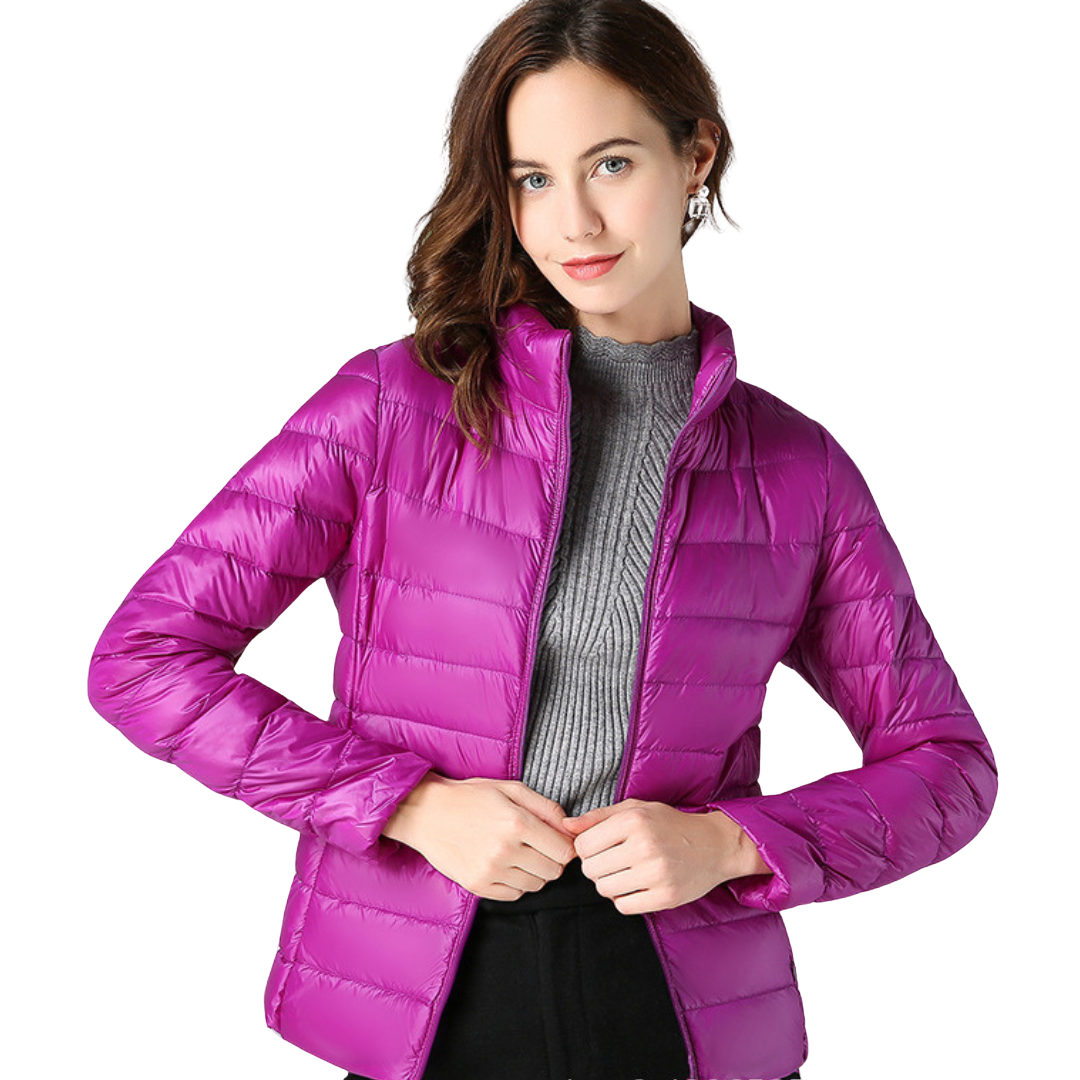 Maribel - La Chaqueta Impermeable de Plumón Blanca