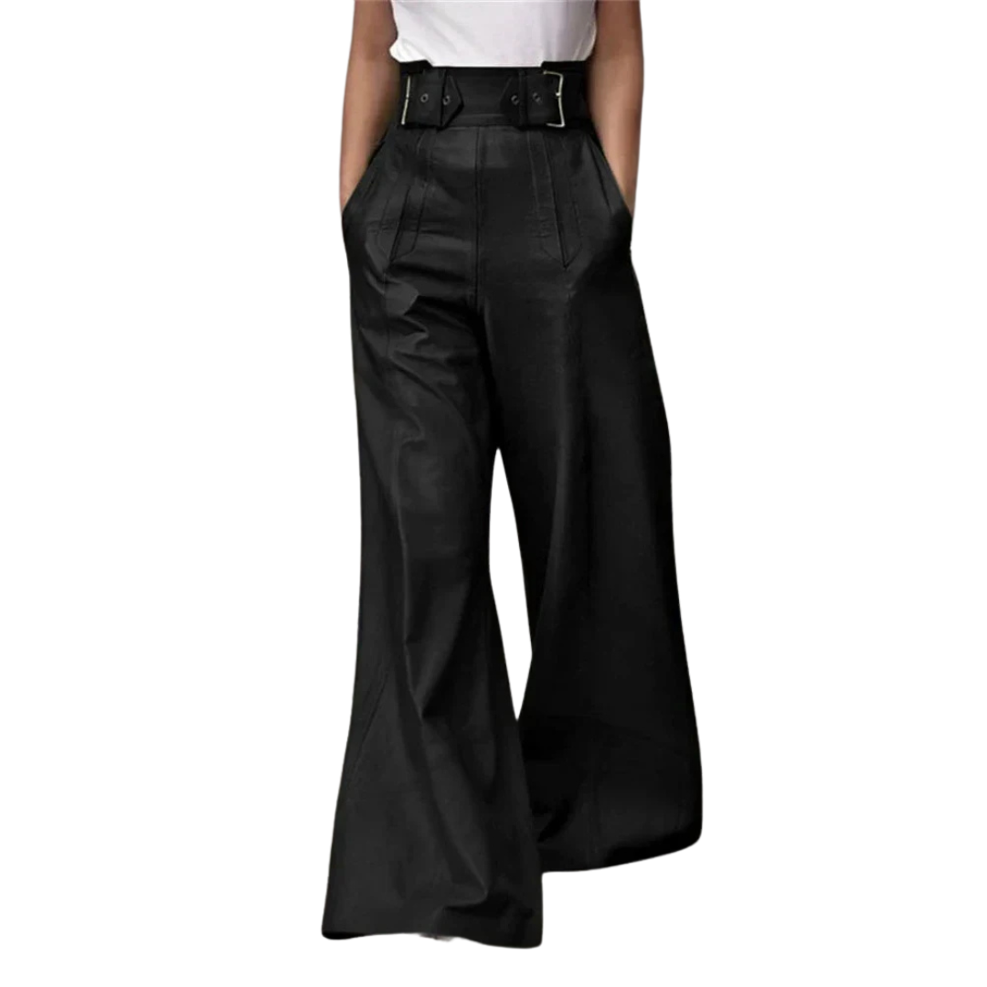 Nora - El Pantalón de Cuero Sintético de Talle Alto