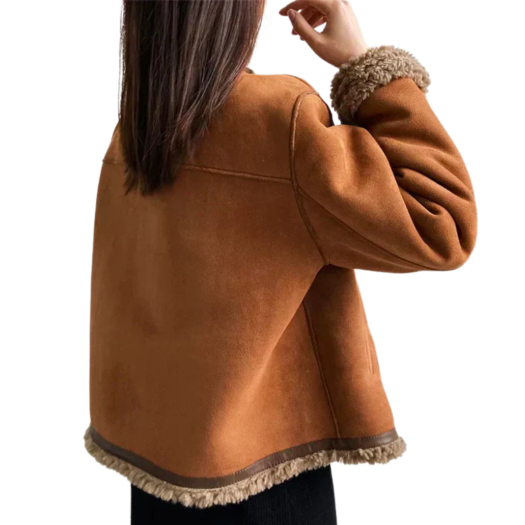 Rosalie - La Chaqueta de Cuero de Oveja con Botones