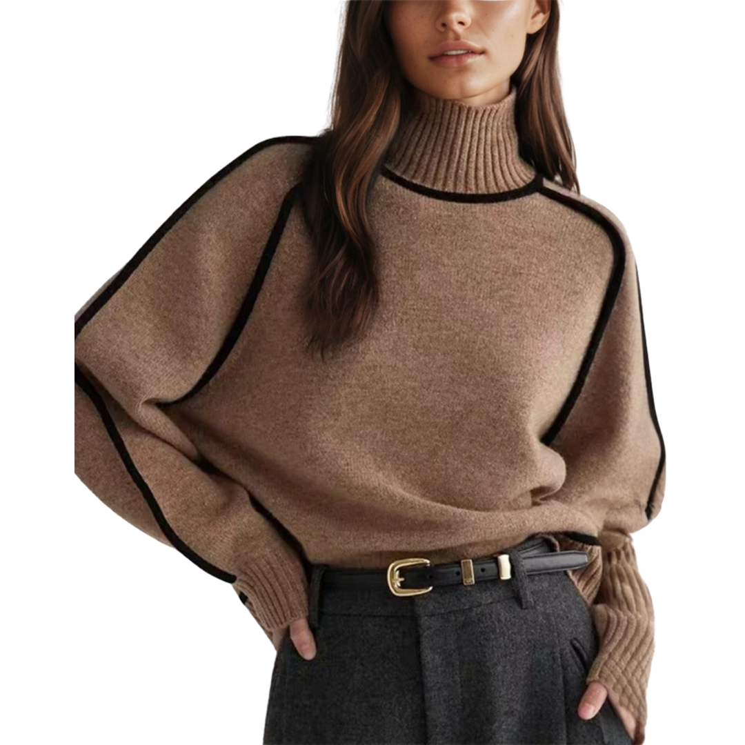 Claire - El Elegante Jersey de Cuello Alto