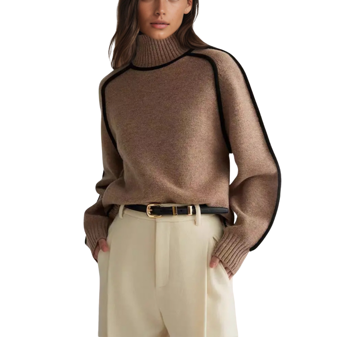 Claire - El Elegante Jersey de Cuello Alto