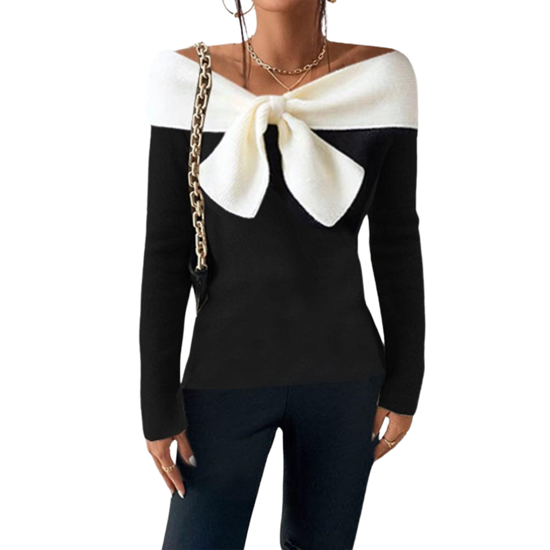 Gabriella - El Jersey Envolvente con Cuello en V Elegante