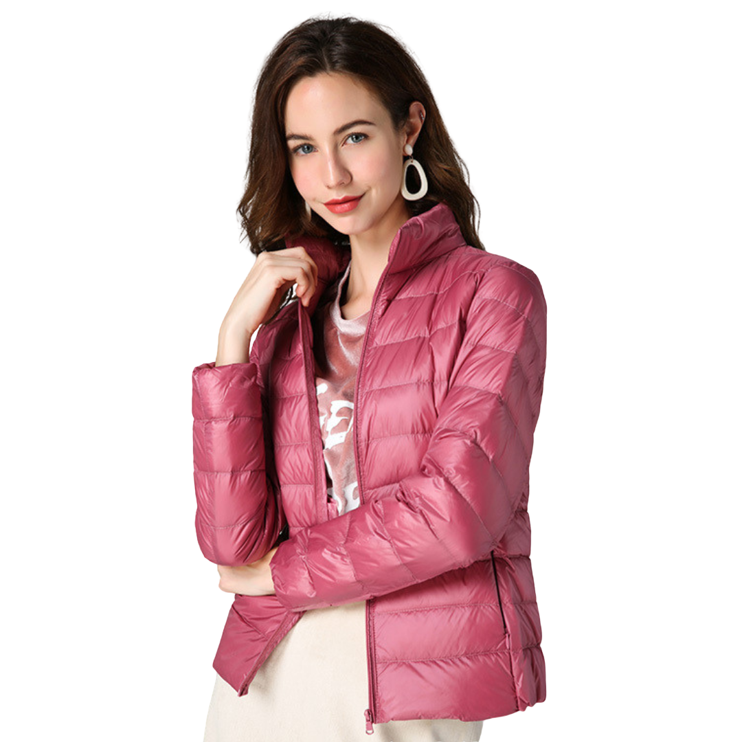 Maribel - La Chaqueta Impermeable de Plumón Blanca