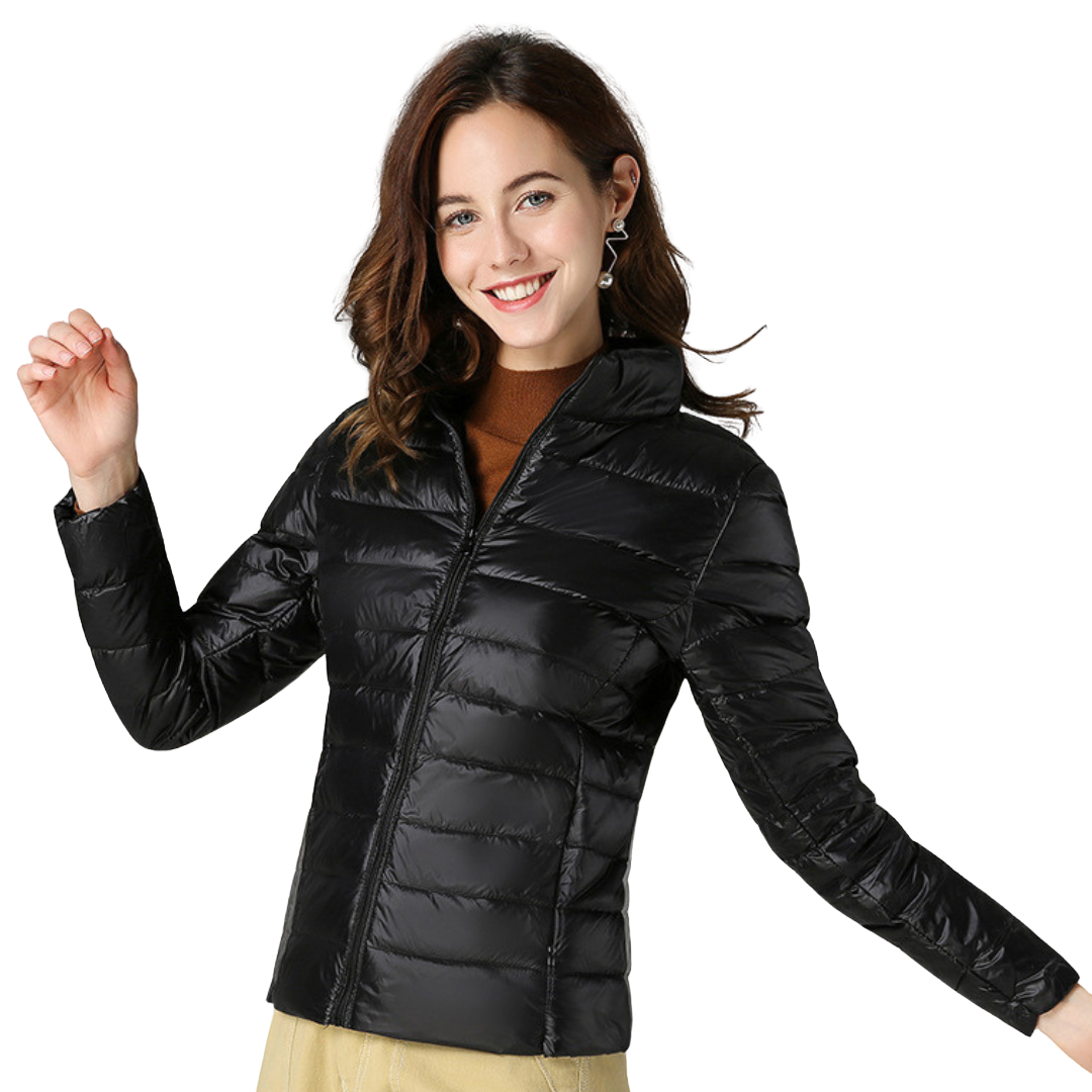 Maribel - La Chaqueta Impermeable de Plumón Blanca