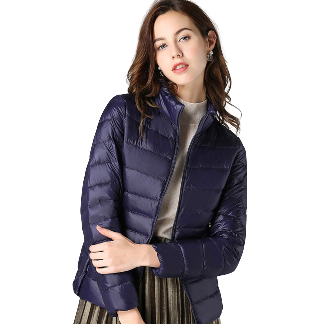 Maribel - La Chaqueta Impermeable de Plumón Blanca