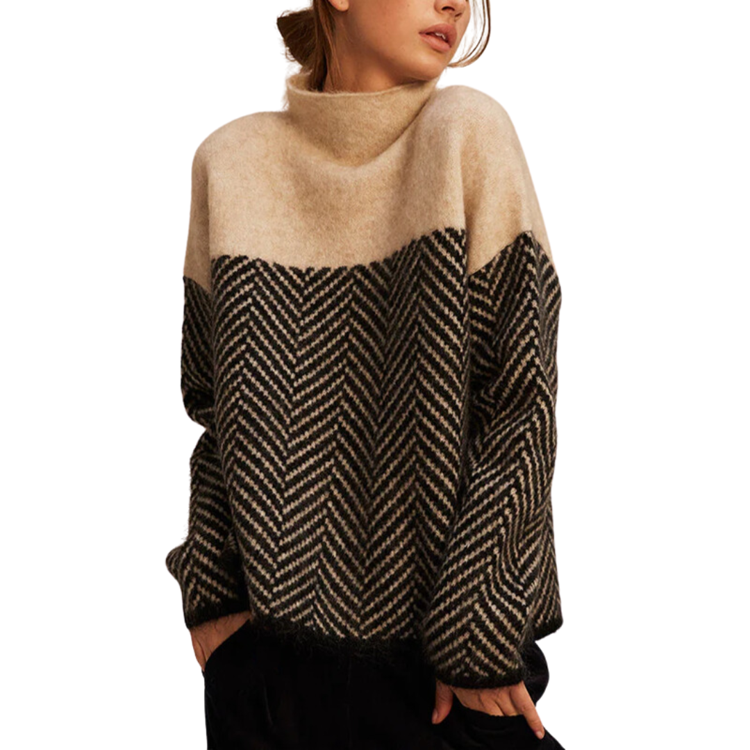 Nadia - El Jersey de Espiga y Cuello Alto