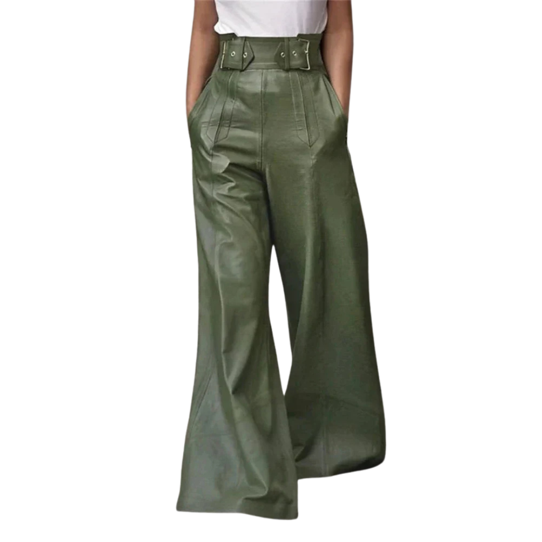 Nora - El Pantalón de Cuero Sintético de Talle Alto