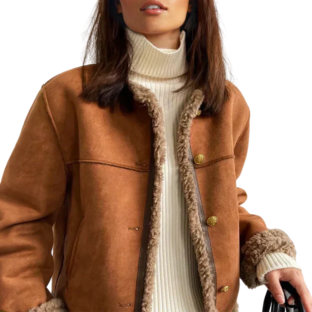 Rosalie - La Chaqueta de Cuero de Oveja con Botones